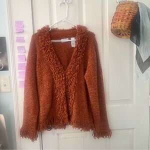 Liz Claiborne Orange Cardigan Sweater